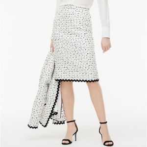 J Crew Ivory Spotted Tweed Pencil Skirt